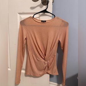 Sparkly Express Long Sleeve Peach Shirt